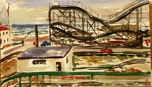 Vintage Playland Watercolor - Constance Trigonis (1945)